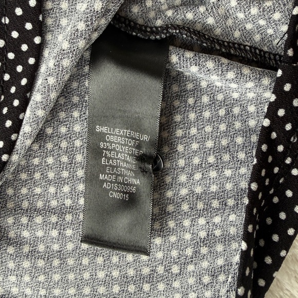 Adrianna Papell Polka Dot Blouse Size M Black Puff Sleeve Chic Top - Picture 7 of 15